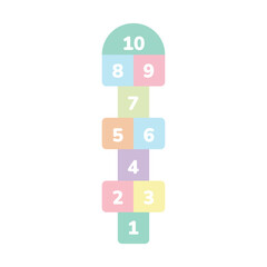 Hopscotch colorful illustration. Child game for fun and rest. Vector