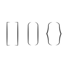Brackets thin line icons. Dialog or chatting design elements. Vector illustration