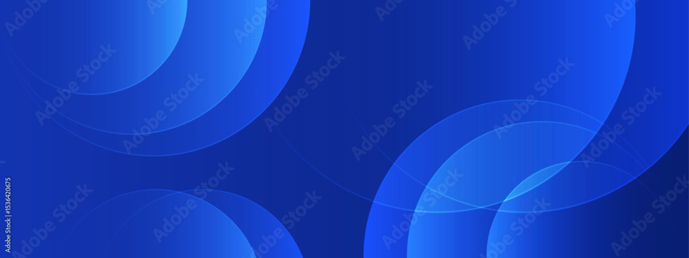 Poster overlapping translucent blue circles create an abstract background suitable for technology, science,