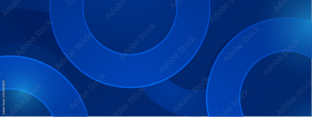 Poster overlapping blue circles creating abstract background suitable for graphic design projects, website 