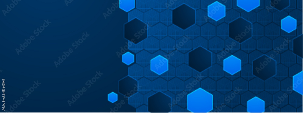 Poster abstract blue hexagonal pattern background, suitable for modern design projects, technology concepts