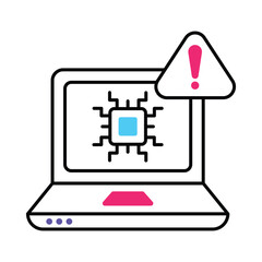 Chip Error Vector Filled outline illustration style icon. EPS 10 file