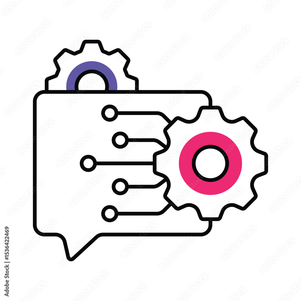 Poster natural language processing vector filled outline illustration style icon. eps 10 file
