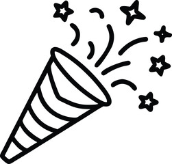 Party Popper with Stars Icon
