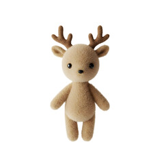 Cute Knitted Reindeer Plush Toy: Perfect for Holiday Decorations on transparent background