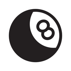 Billiards 8-ball pool flat vector icon for sports apps and websites