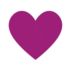 Simple Purple Heart Shape on White Background
