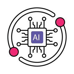 artificial intelligence Vector Filled outline illustration style icon. EPS 10 file