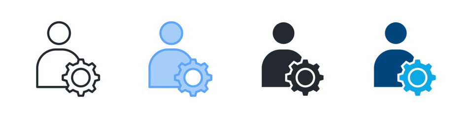 Administration Icon Set Multiple Style. Design In Outline, Blue, Glyph, Dualtone