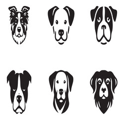 set of black and white dogs
