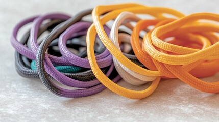 Colorful intertwined cords texture unity and design