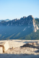 Ulsanbawi rock view from mountain Seorak