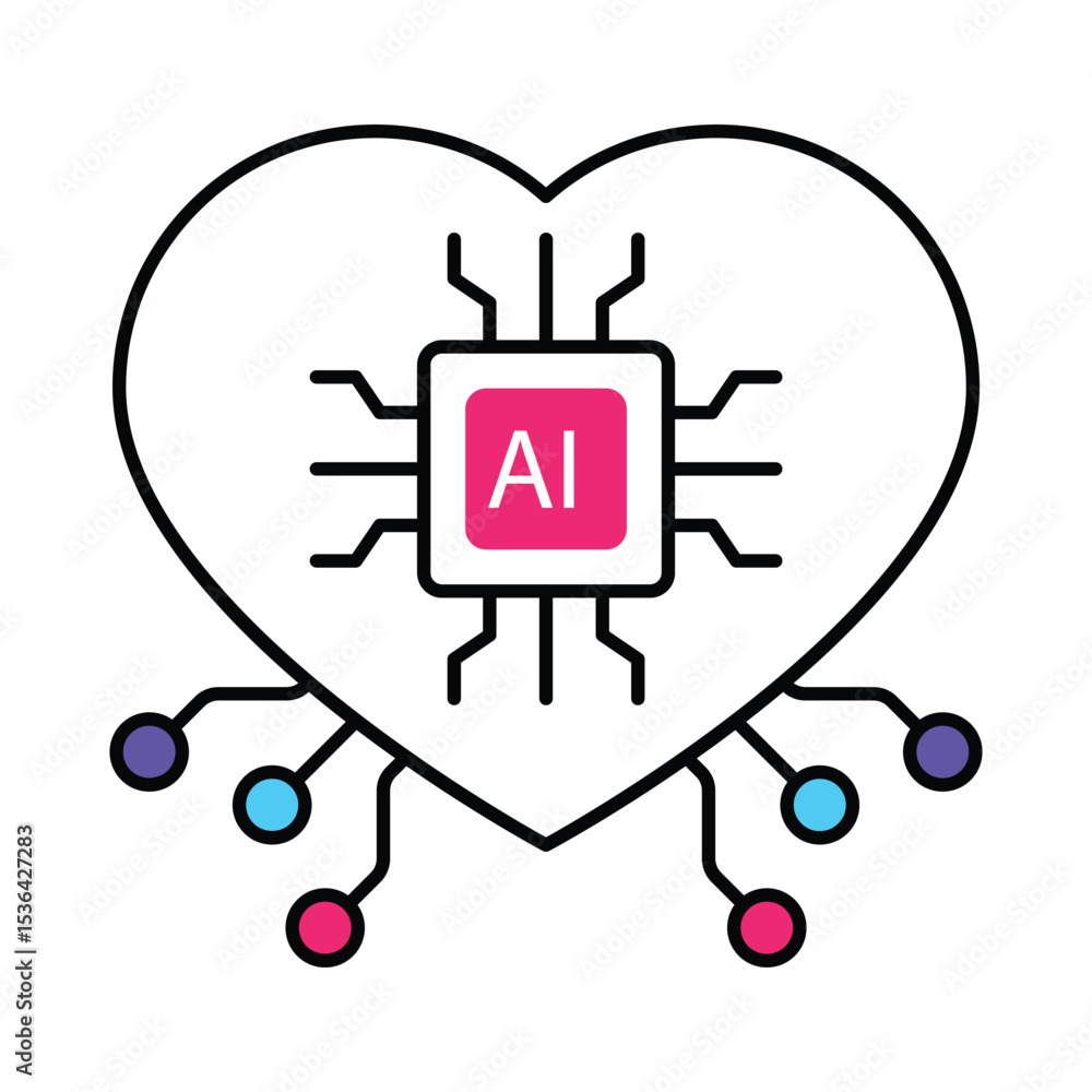 Poster artificial heart vector filled outline illustration style icon. eps 10 file