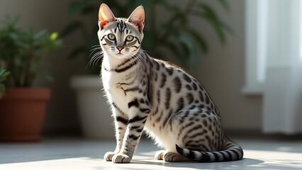 Stunning Silver Bengal Cat Portrait