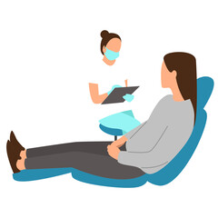 Woman Consulting with Nurse