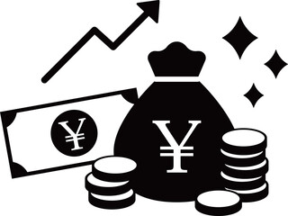 円記号と資産　モノトーン