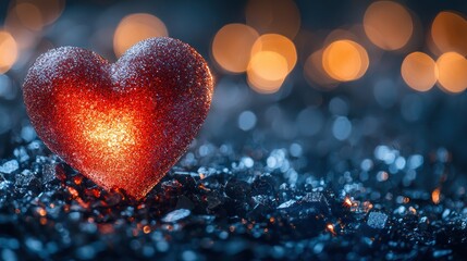 Fototapeta premium Heart of fire, glowing embers