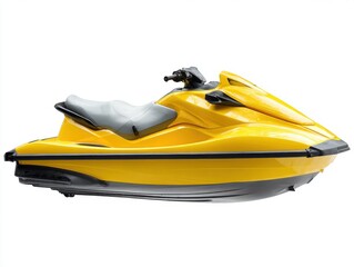 Yellow Personal Watercraft on White Background