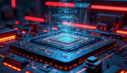electronic components on a motherboard