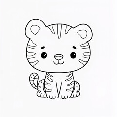 vector illustration of cartoon tiger