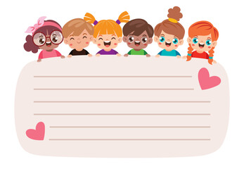 Kids With Blank Note Paper
