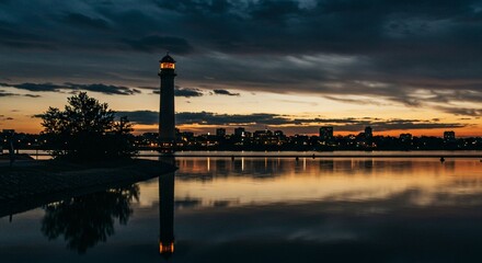 a clock tower is lit up at night