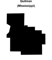 Quitman (Mississippi) blank outline map