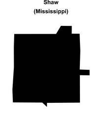 Shaw (Mississippi) blank outline map