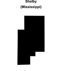 Shelby (Mississippi) blank outline map