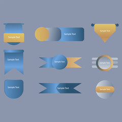 A modern set of vector badges, labels, and ribbons featuring fluid gradients and minimalist designs for promotions.