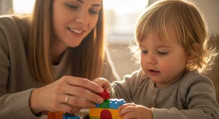 Cherished Creations: Heartwarming Moments of Western Families Building Blocks