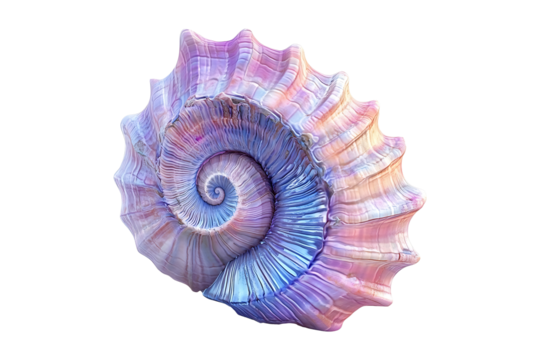 pastel sea shell isolated on transparent background