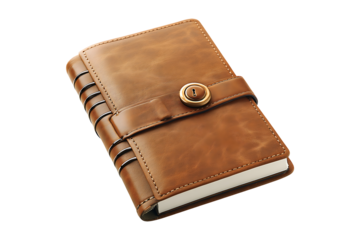 Note book with a magnetic lock isolated on transparent background