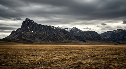 a field with mountains in the background