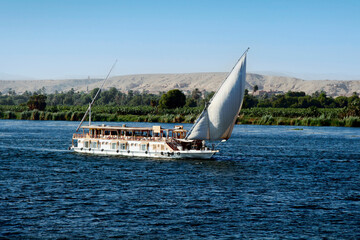 Nile cruises by dahabiah boat along the Nile river between Luxor and Aswan, Egypt	
