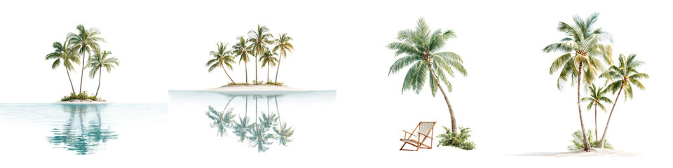 Obraz premium Tropical palm trees on a serene island beach