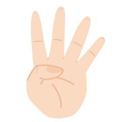 hand with four finger sign