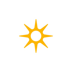 Fototapeta premium Sun Icon Sharp Rays Minimal Style. Perfect For Weather Apps, Summer Design, Solar Energy Projects, And UI Interfaces. Clean, Bright, Bold Symbol. Vector Illustration