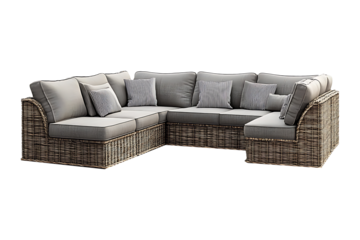 Outdoor Sectional sofa isolated on transparent background