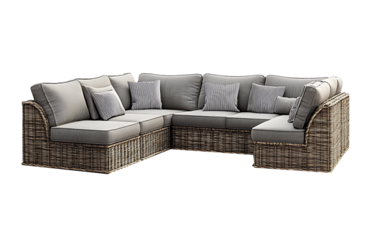Outdoor Sectional sofa isolated on transparent background