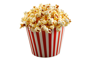 popcorn in a bucket isolated on transparent background