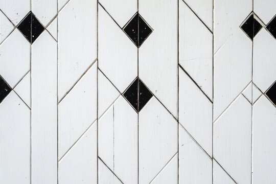 Geometric white and black tile pattern