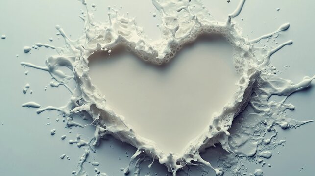 Artistic splash of milk shaped like a heart on light background, perfect for World Milk Day