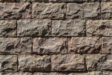Natural stone blocks creating a durable wall structure