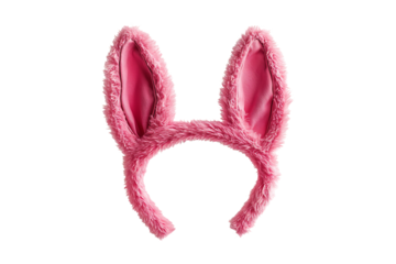 Pink Easter bunny ears Headband isolated on transparent background