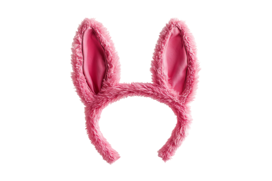 Pink Easter bunny ears Headband isolated on transparent background