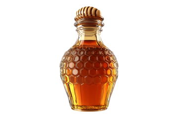 honey bottle isolated on transparent background