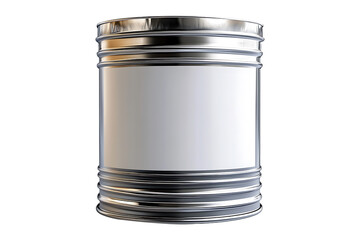 Paint can with a blank label isolated on transparent background