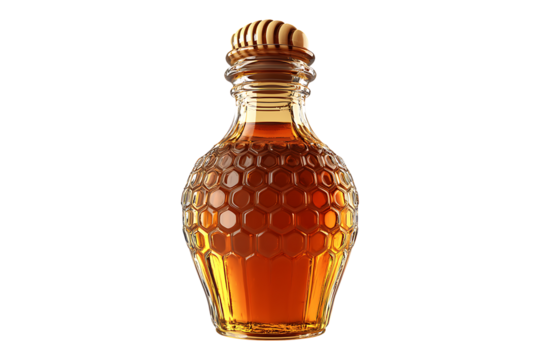 honey bottle isolated on transparent background