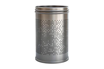 Metal trash can isolated on transparent background